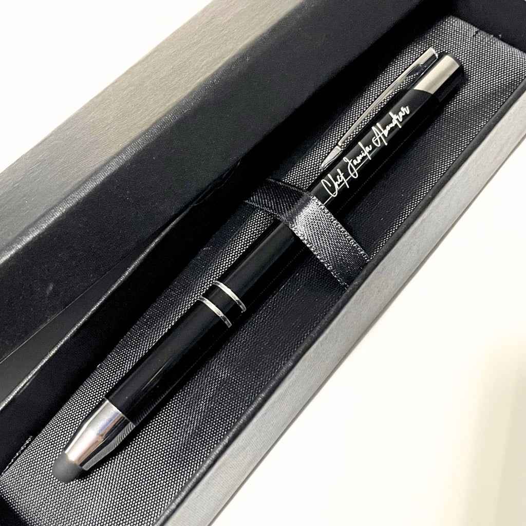 Stylo Personnalisé Noir en Coffret – Cadeau Professionnel Maroc