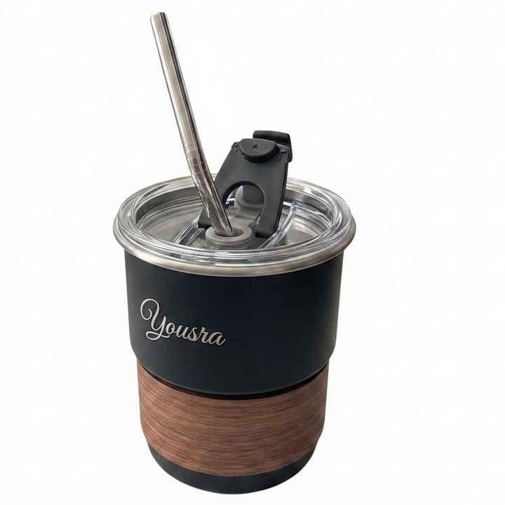Tumbler Signature Bois & Acier Personnalisé – Cadeau Maroc | Gifts House