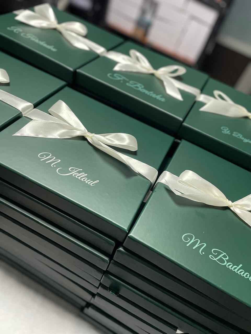 Coffret Cadeau Vert Agenda & Stylo Personnalisés – Maroc | Gifts House