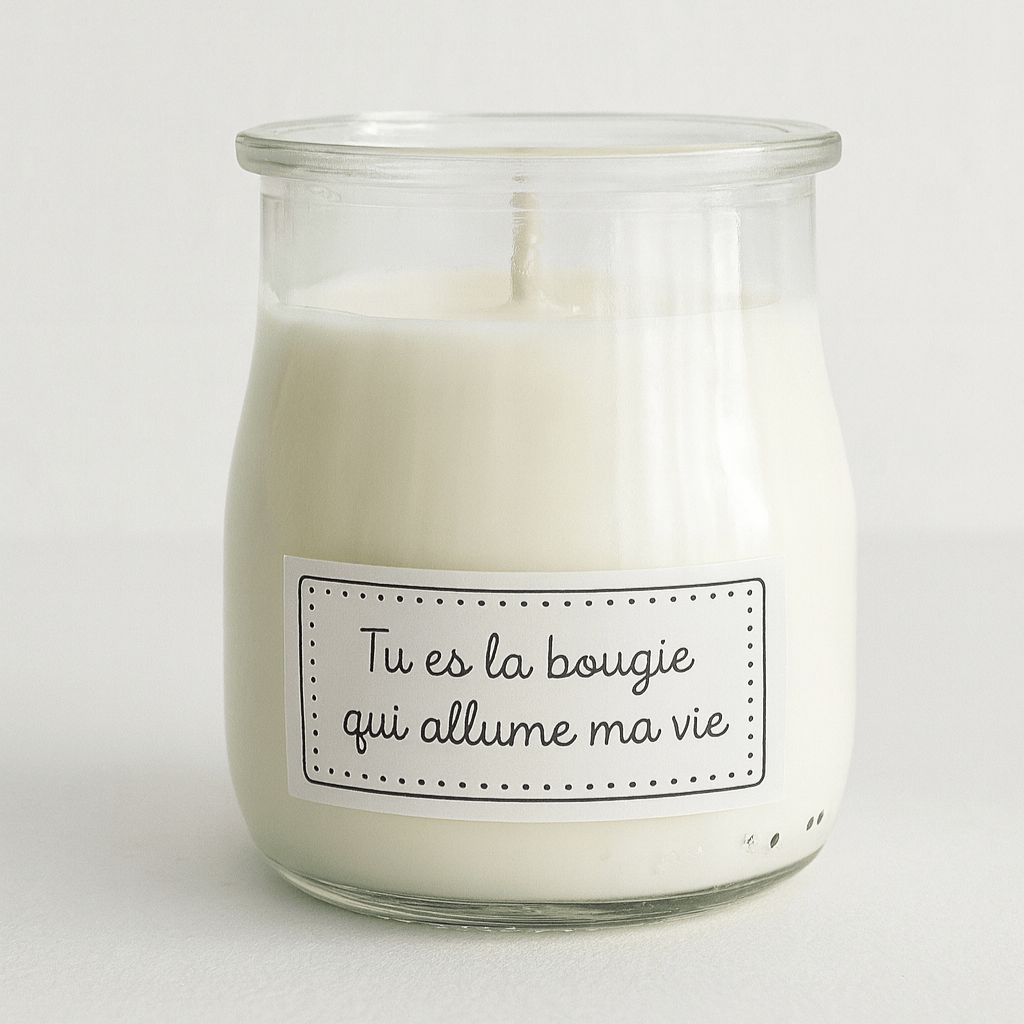 Bougie Parfumée Personnalisée en Pot Verre – Cadeau Message Maroc
