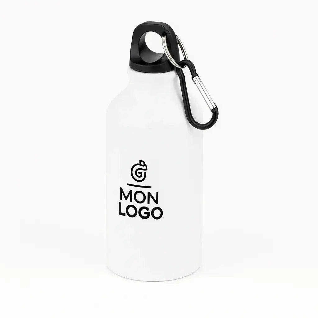 Gourde Blanche Aluminium Personnalisée 500ml – Cadeau Maroc | Gifts House