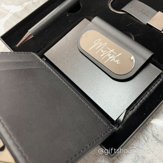Coffret Cadeau Homme Personnalisé Cuir – 3 Pièces Gravées | Gifts House