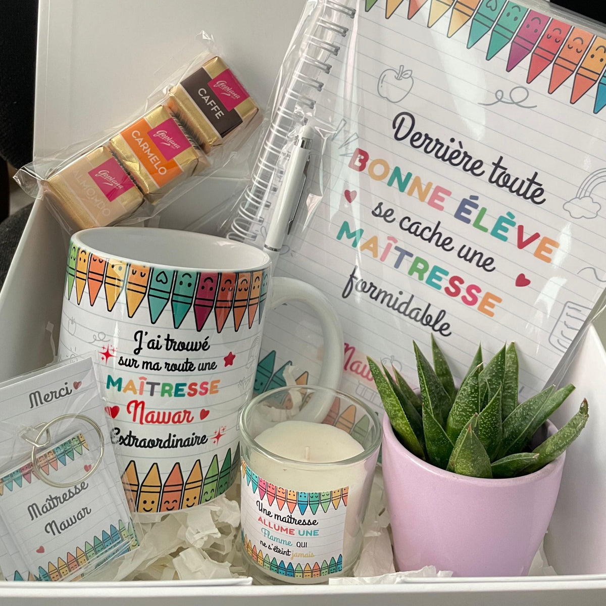 Cadeaux pour maîtresse personnalisés – coffret merci maîtresse Maroc