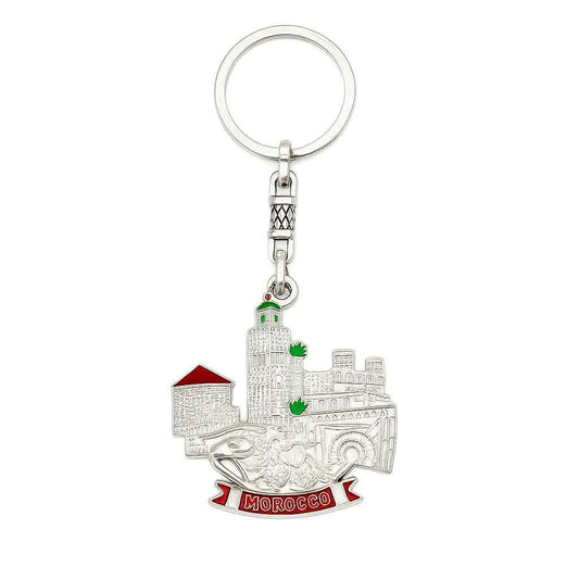Porte-clés Souvenir MAROC en Métal Argenté