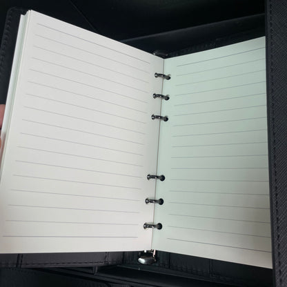 Signature Élégante Noir – Coffret carnet & stylo personnalisés
