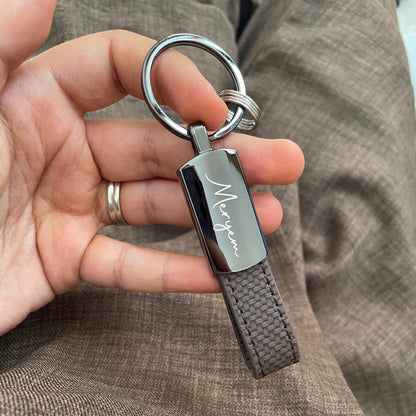 Porte-clés Marron Élégant Personnalisé avec Boîte – Cadeau Maroc | Gifts House