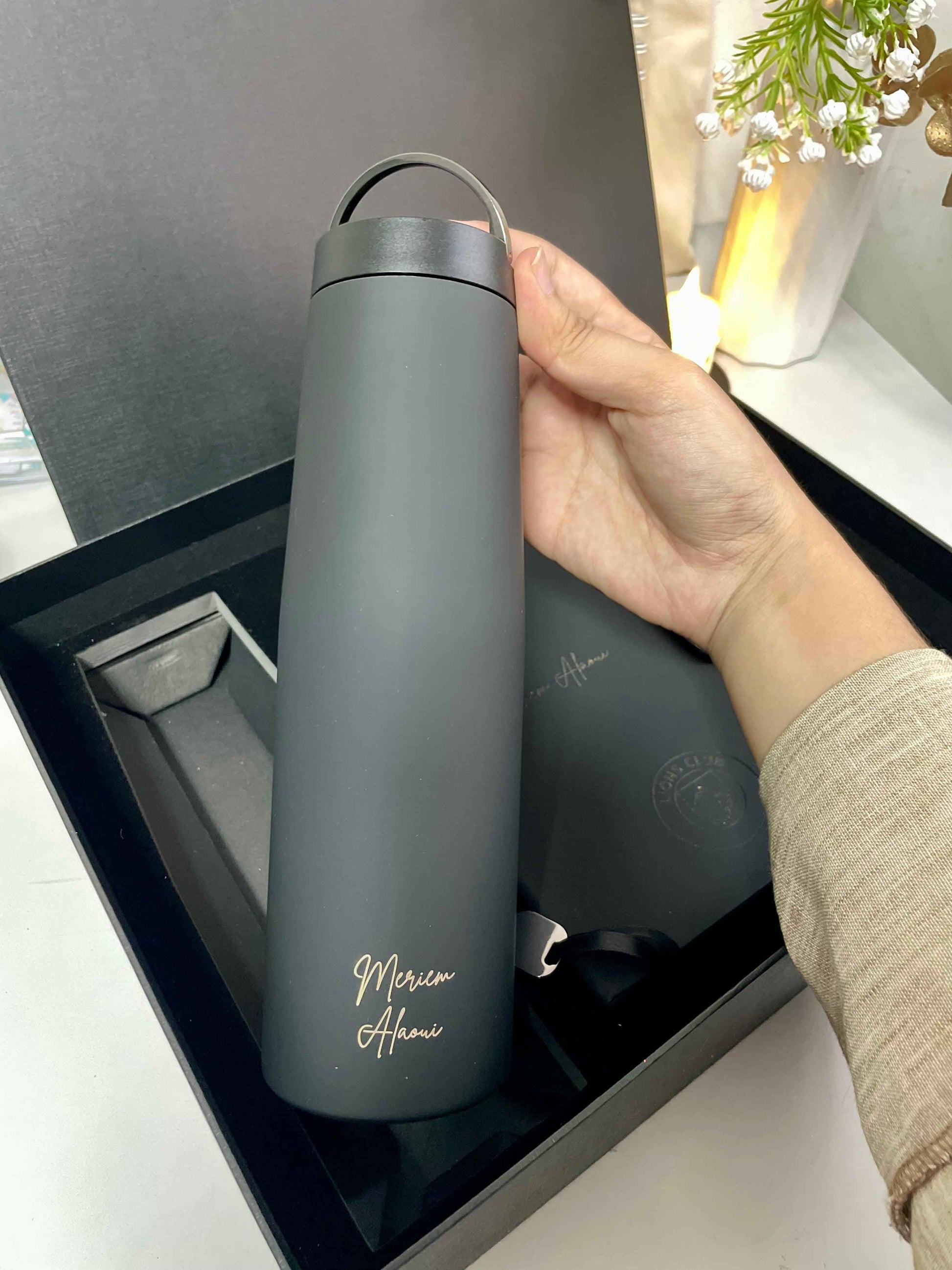 Coffret Noir luxe - Thermos Agenda Stylo