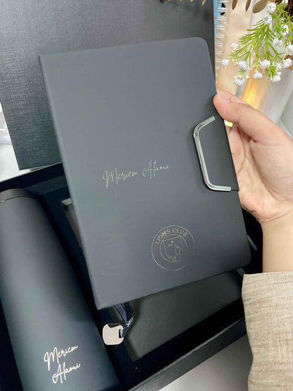 Coffret Noir luxe - Thermos Agenda Stylo
