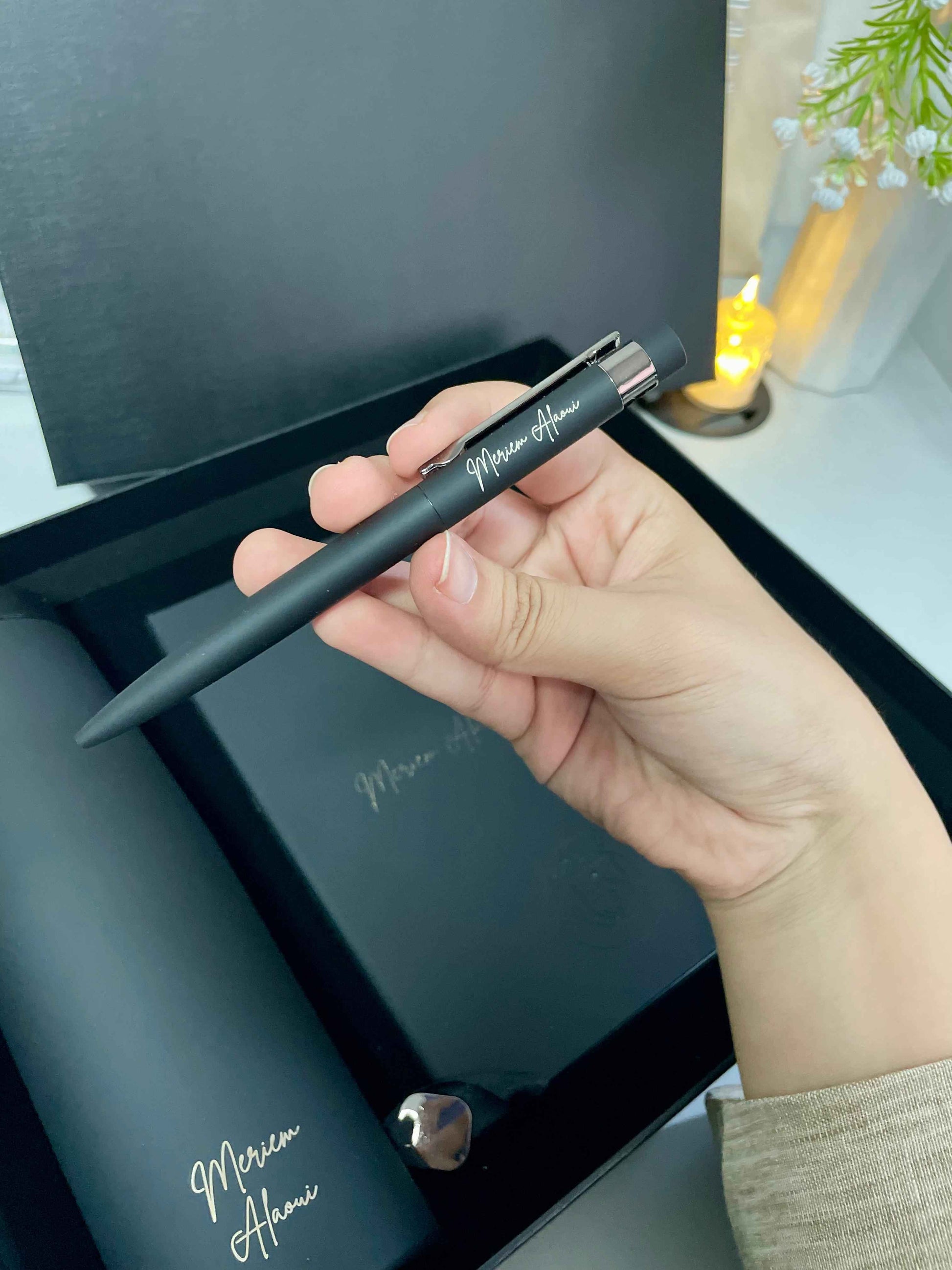 Coffret Noir luxe - Thermos Agenda Stylo