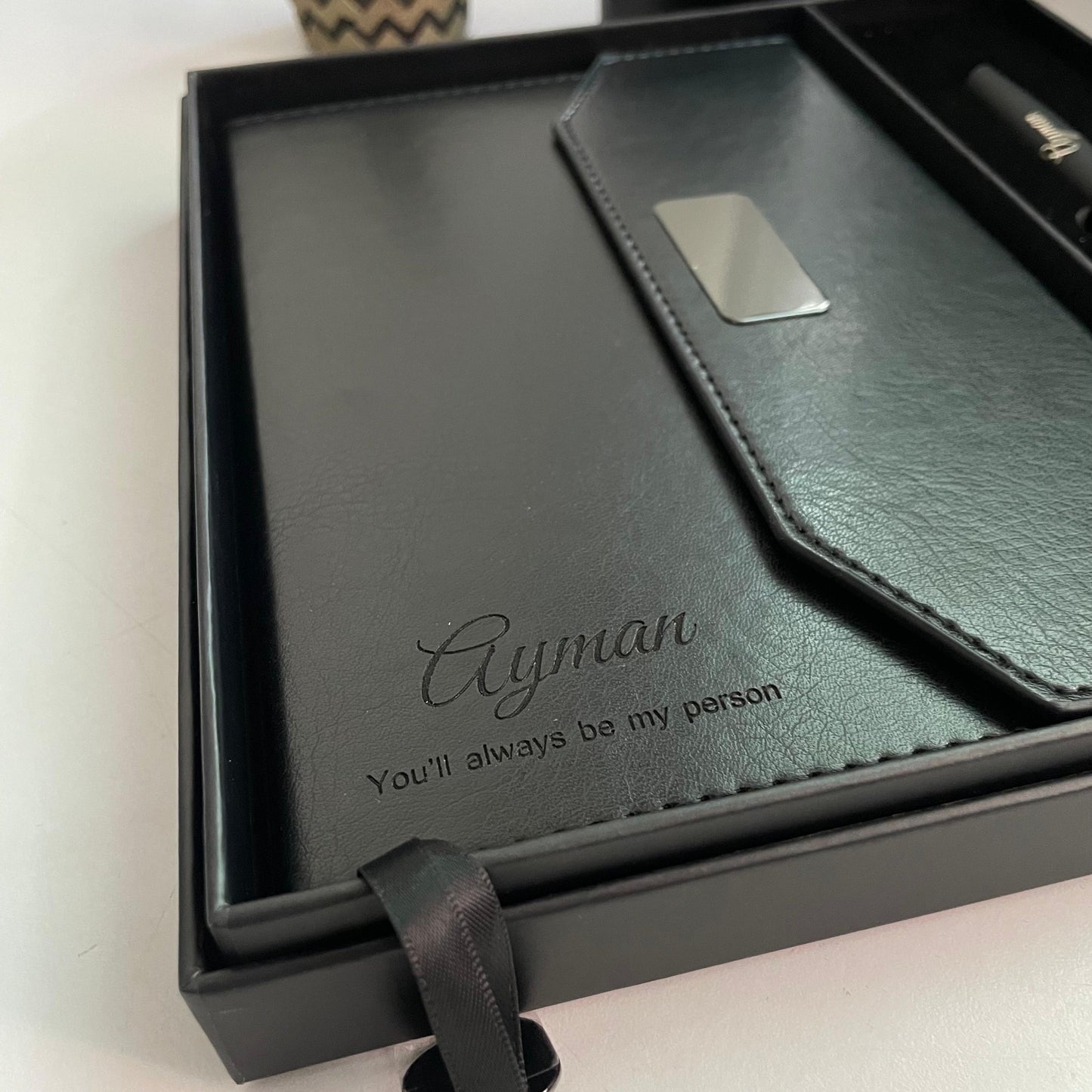 Coffret cadeau élégant Noir - Agenda et stylo