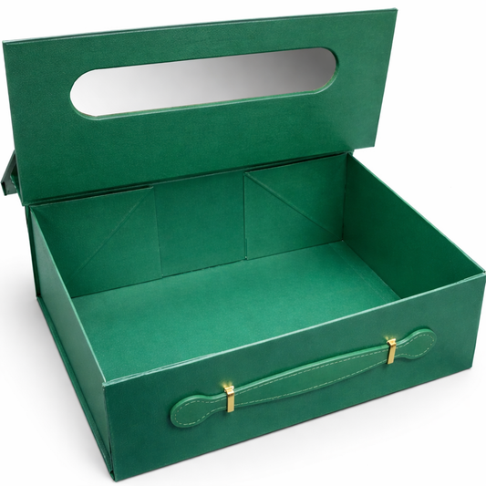 Coffret Luxe Extra Large Effet Simili Cuir Vert