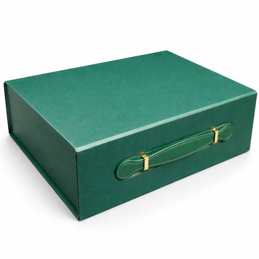 Coffret Luxe Extra Large Effet Simili Cuir Vert