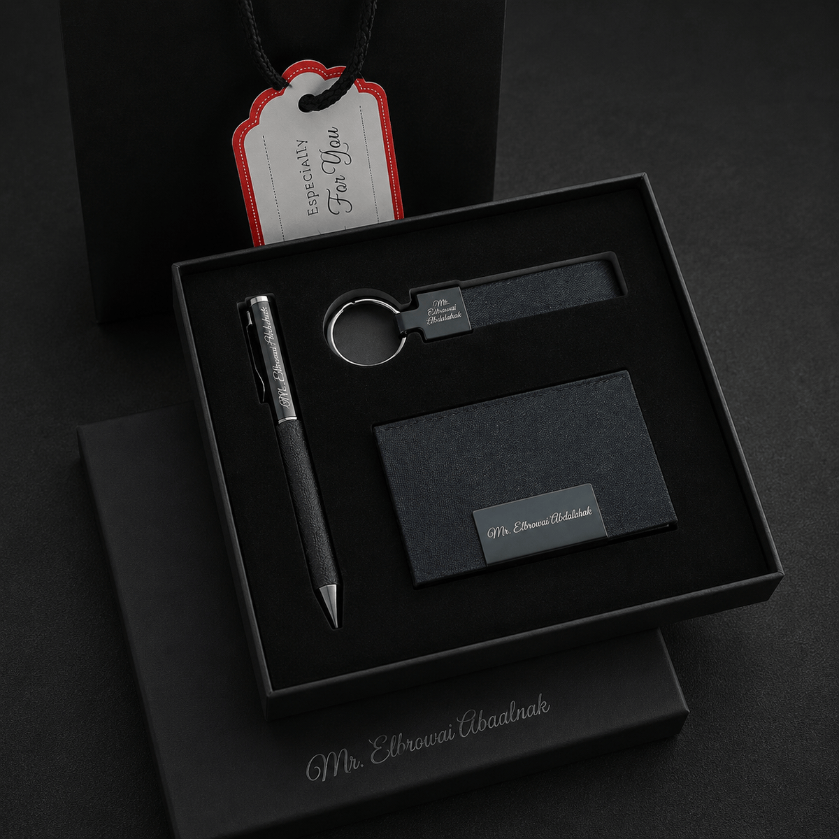 Coffret Charisma 3 Pièces Effet Jean – Cadeau Professionnel Maroc | Gifts House