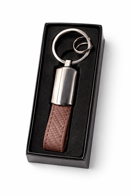 Porte-clés Marron Élégant Personnalisé avec Boîte – Cadeau Maroc | Gifts House