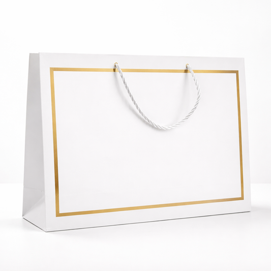 Sac Cadeau Blanc Doré - grand