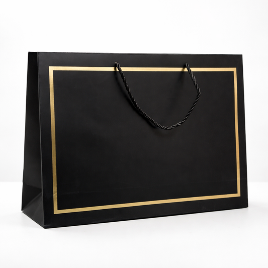 Sac cadeau Noir et doré - Grand