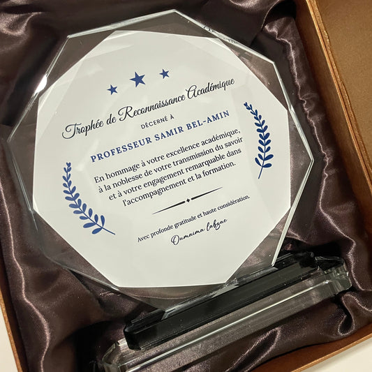 Trophée en cristal personnalisée